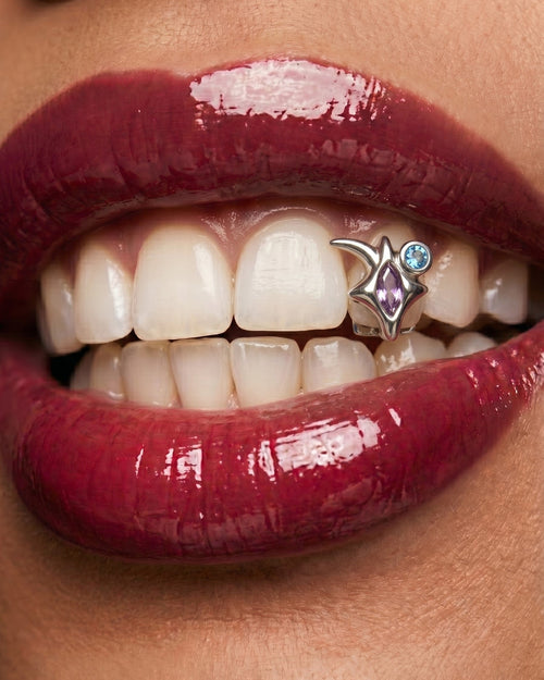 Crescent Star Crystal Single-Tooth Grill