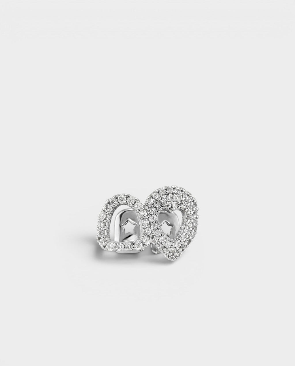 Crystal Pavé Heart Double-Tooth Grill