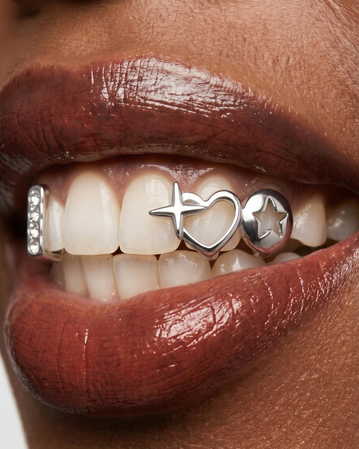 Star Heart Crystal Tooth Grill Set