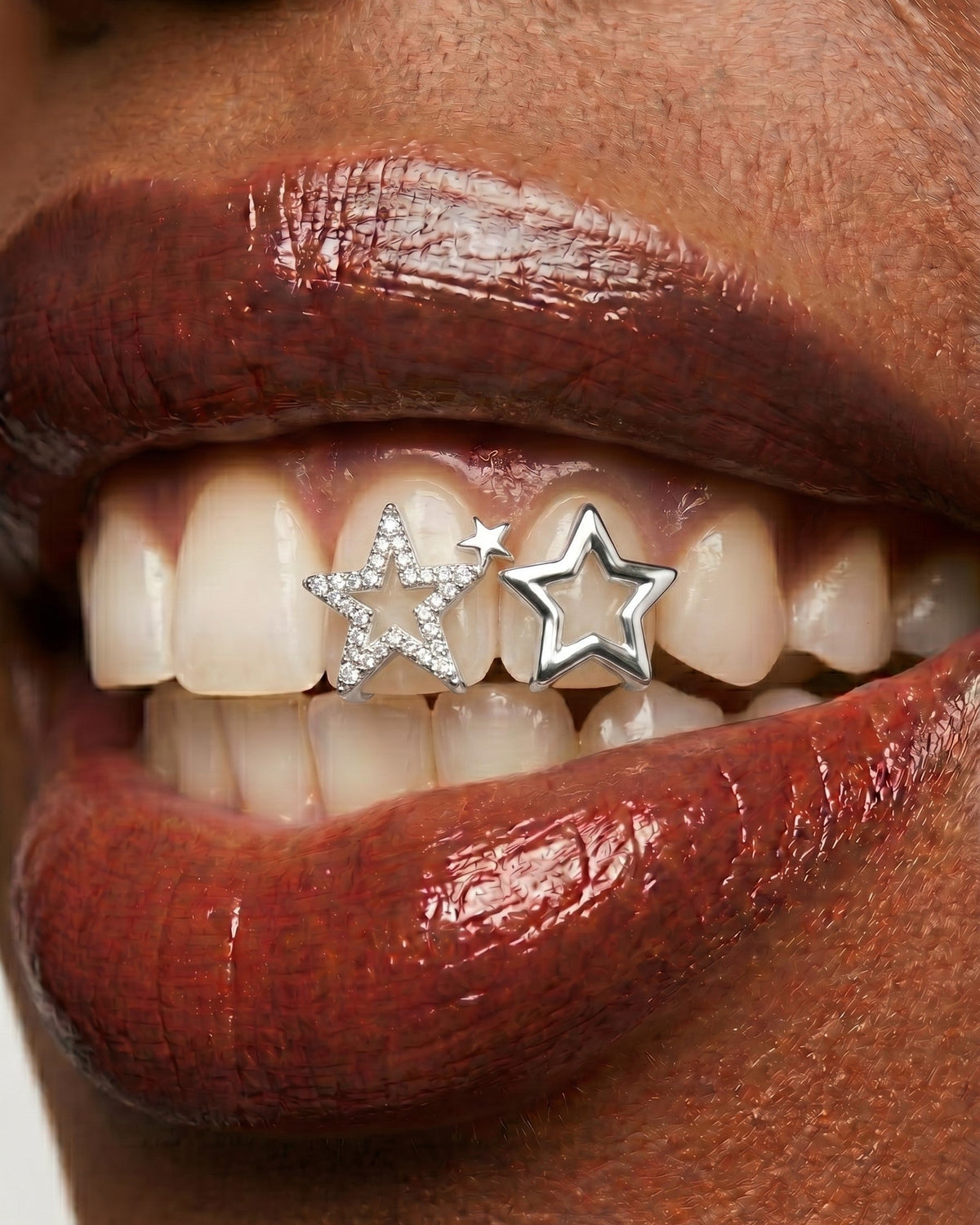 Twin Star Frame Crystal Tooth Grill Set