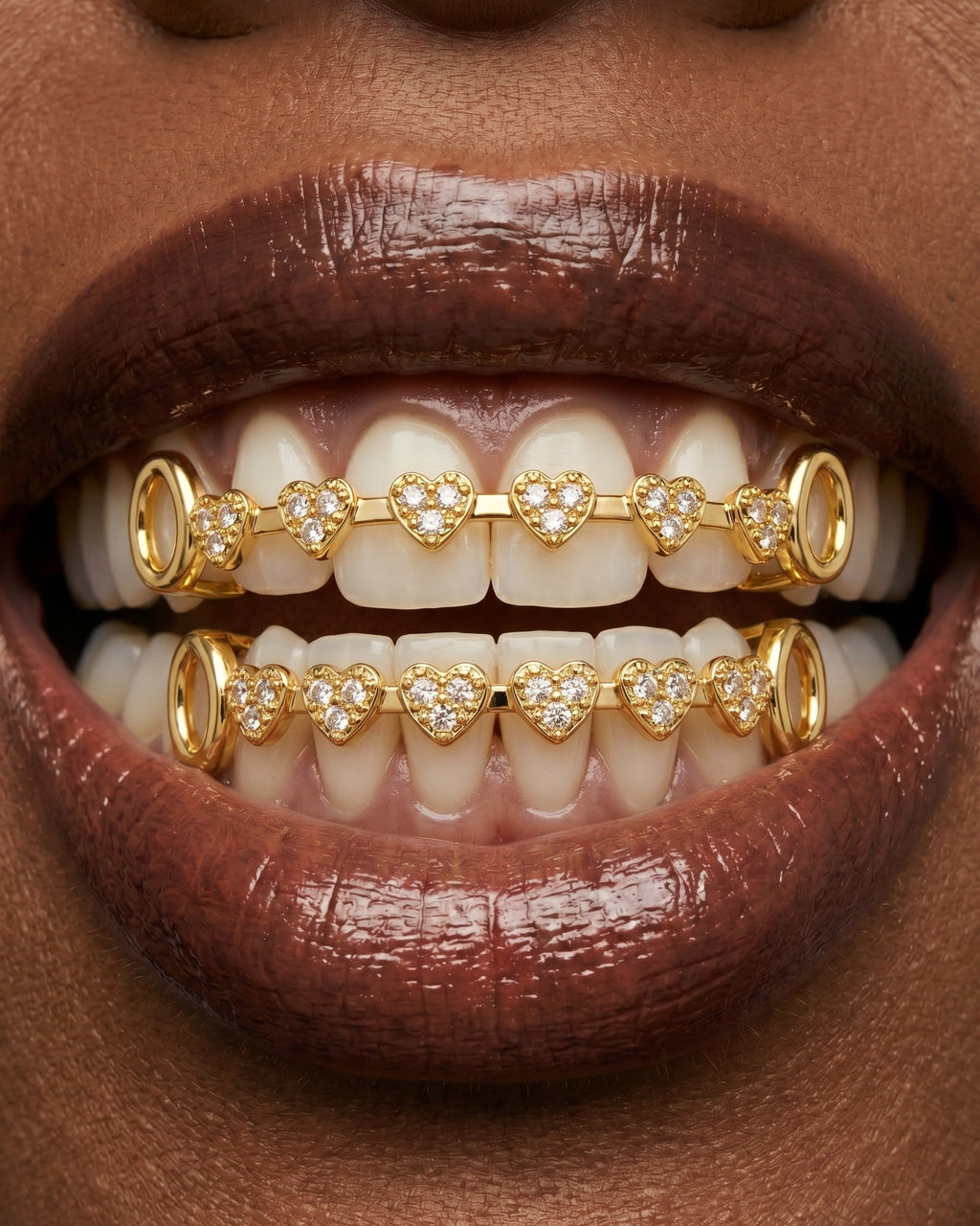Crystal Heart Bar Tooth Grill Set