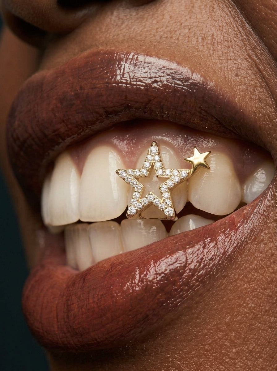 Pavé Open Star Single-Tooth Grill
