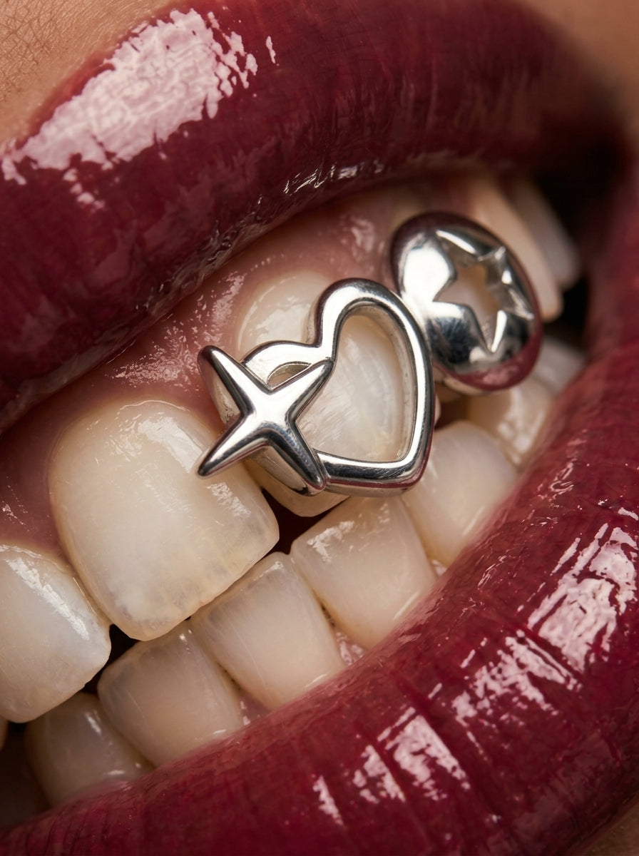 Celestial Heart & Star Double-Tooth Grill