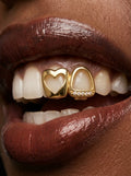 Crystal Heart Oval Double-Tooth Grill