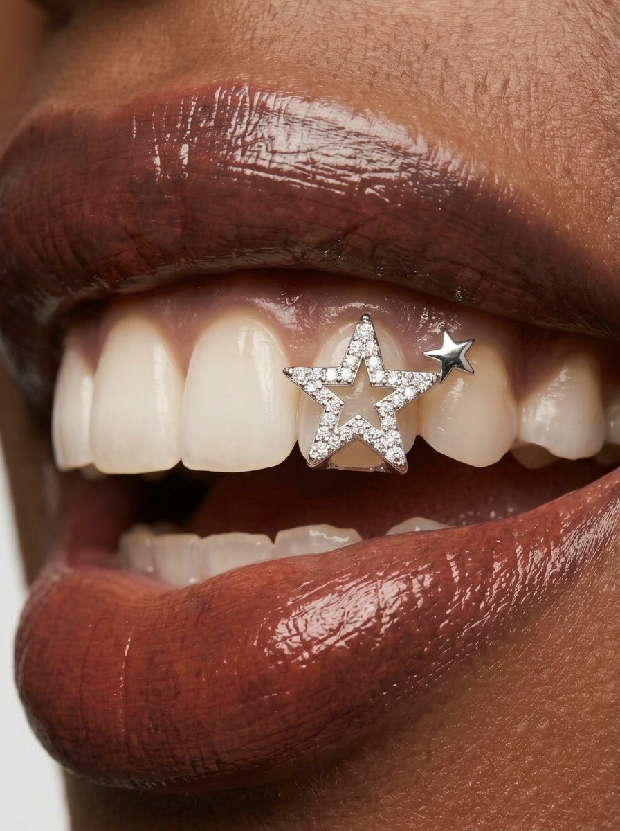 Pavé Open Star Single-Tooth Grill