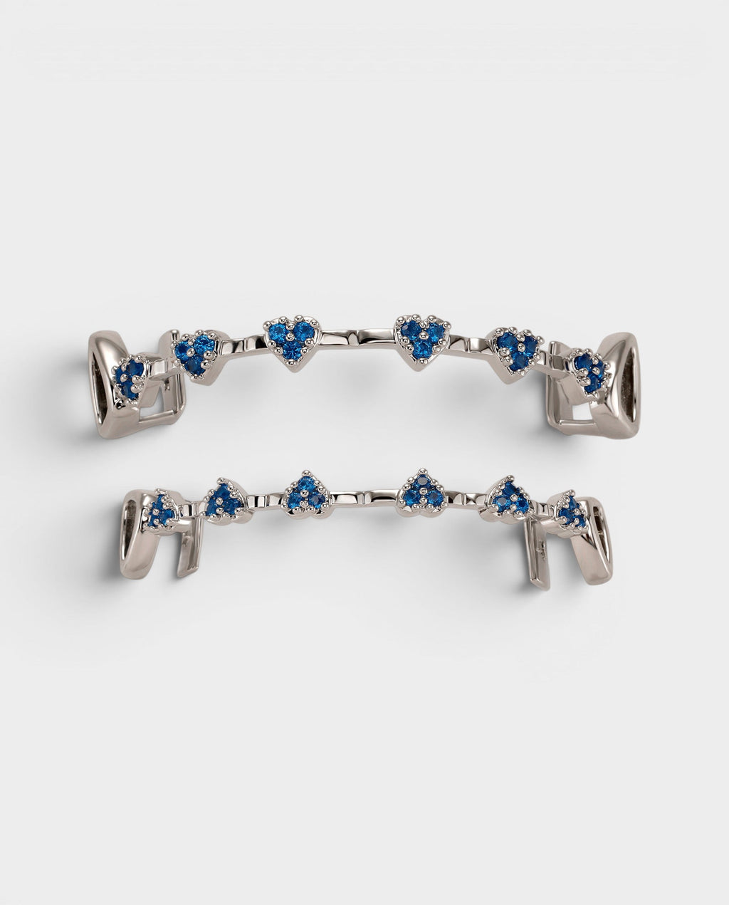 Blue Crystal Heart Bar Tooth Grill Set
