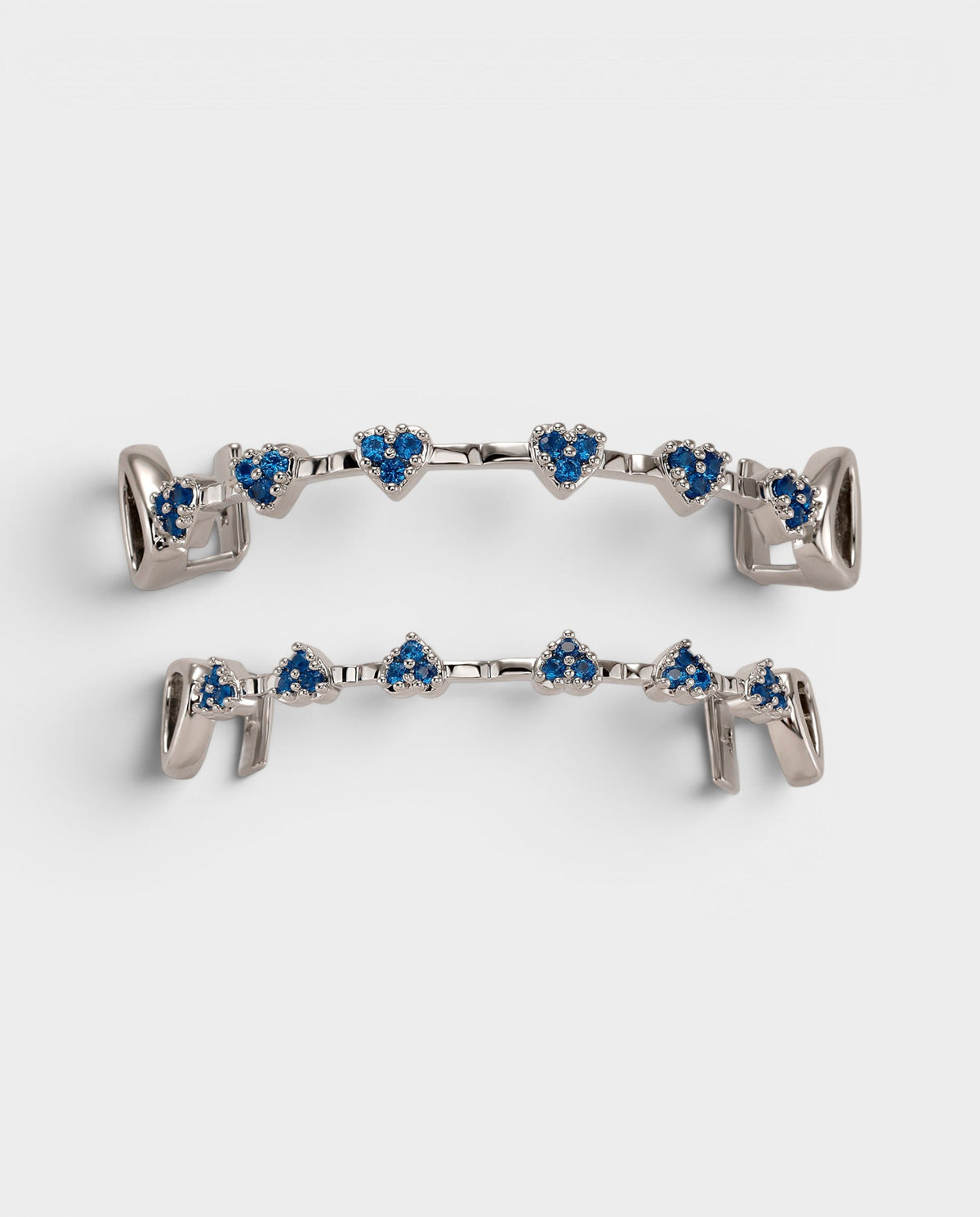 Blue Crystal Heart Bar Tooth Grill Set