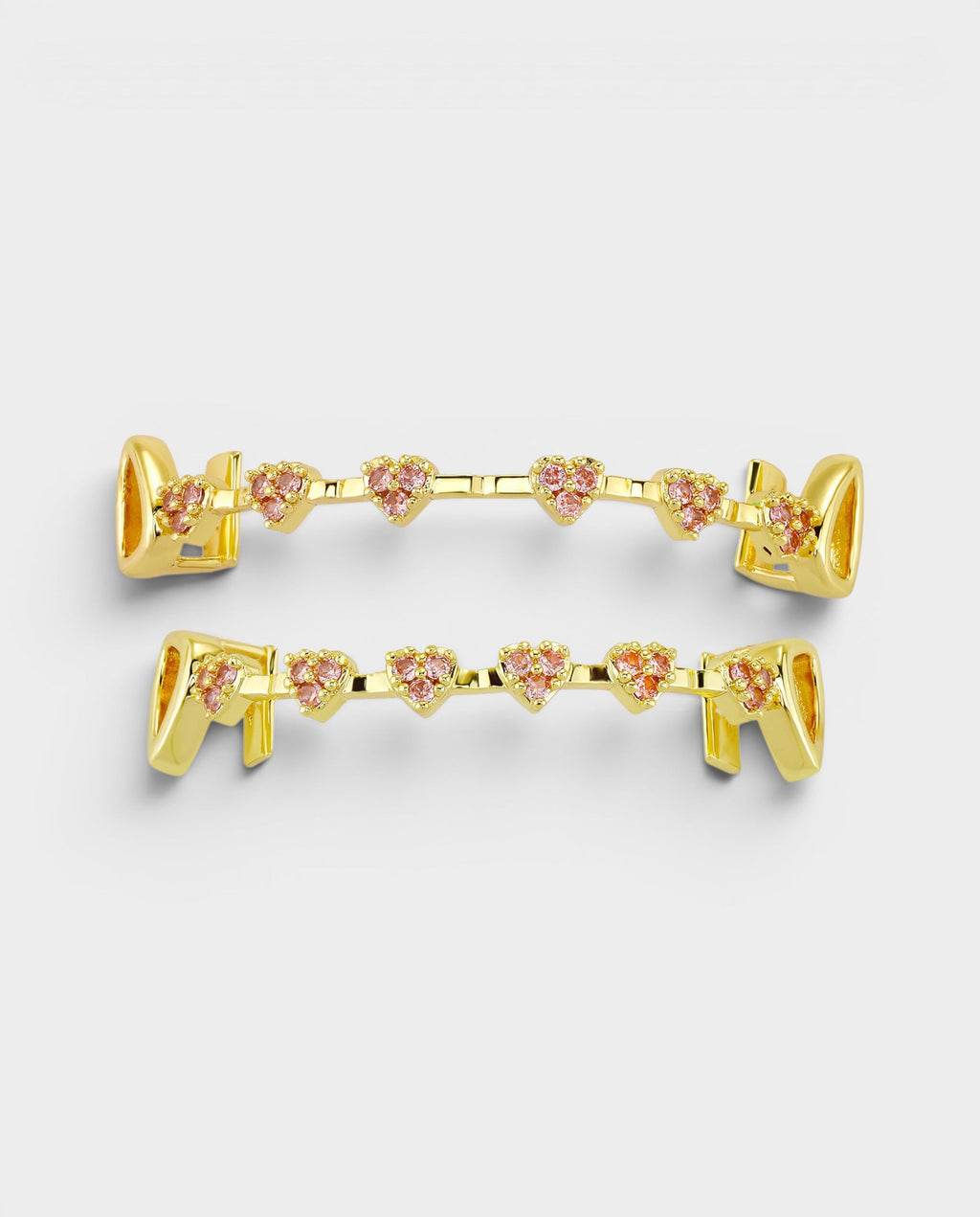 Pink Crystal Heart Bar Tooth Grill Set