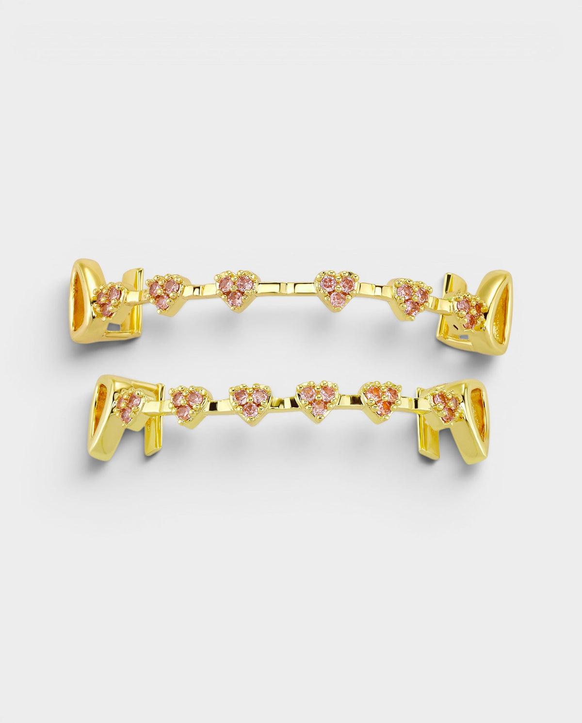 Pink Crystal Heart Bar Tooth Grill Set