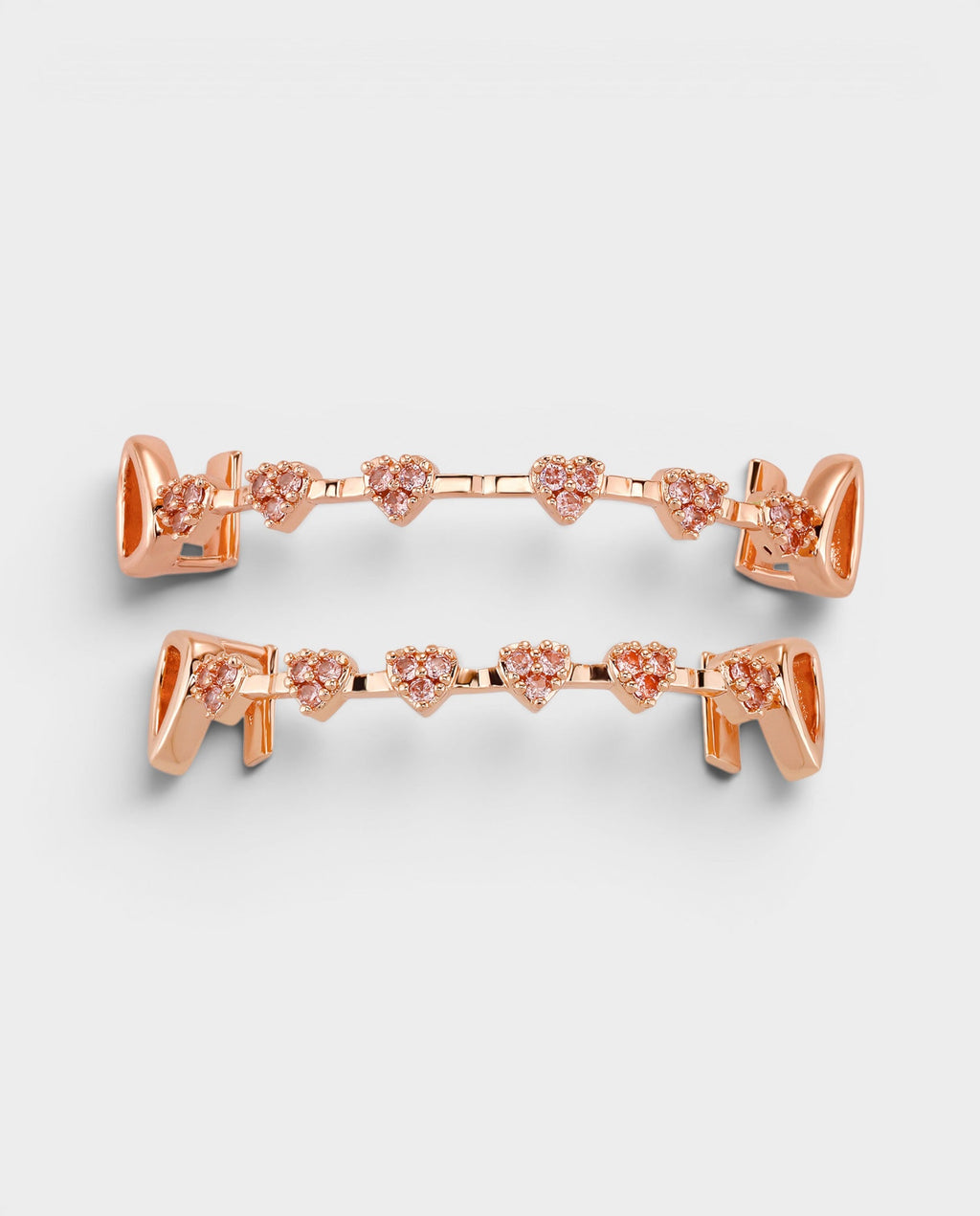 Pink Crystal Heart Bar Tooth Grill Set