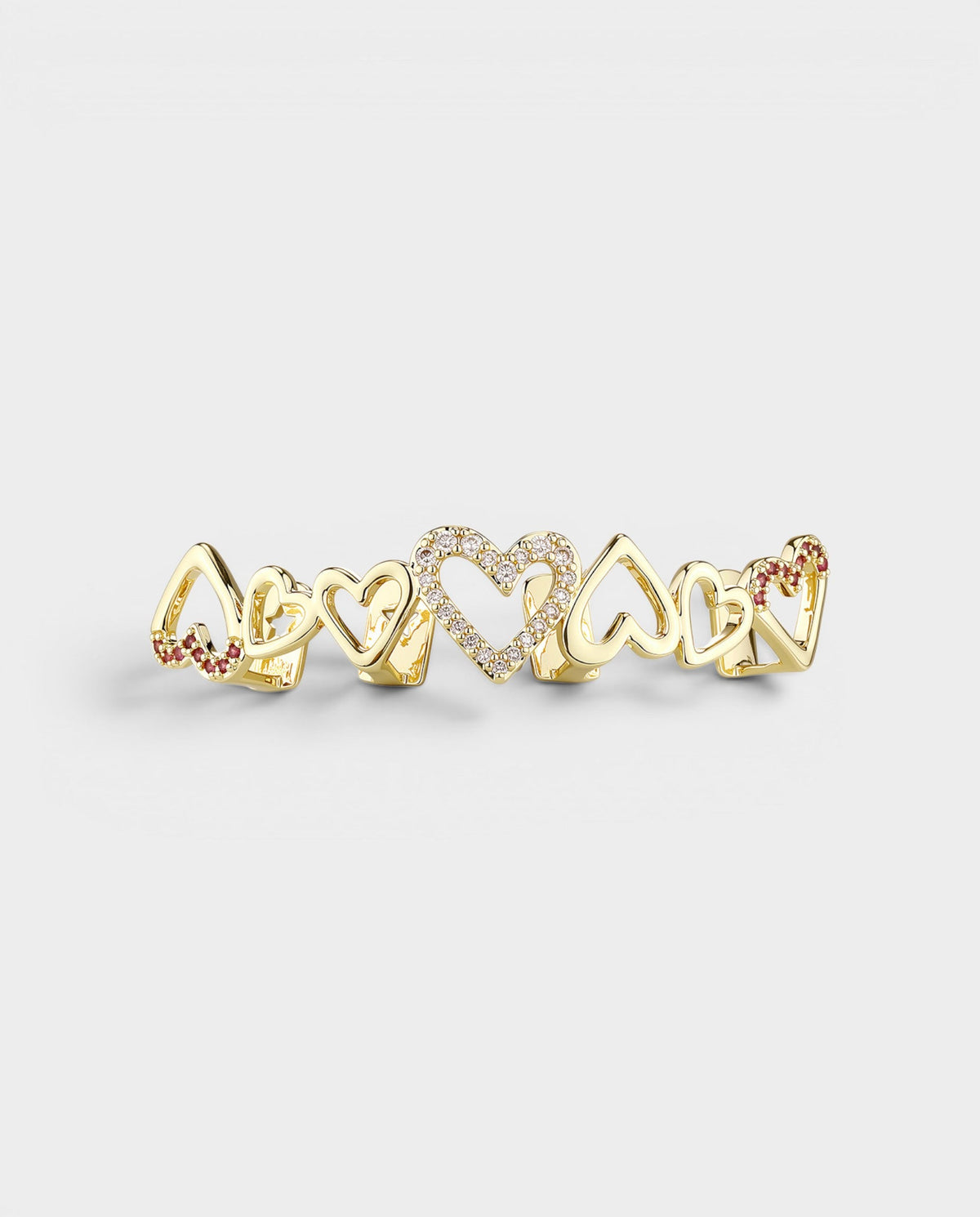 Crystal Heart Chain Tooth Grill