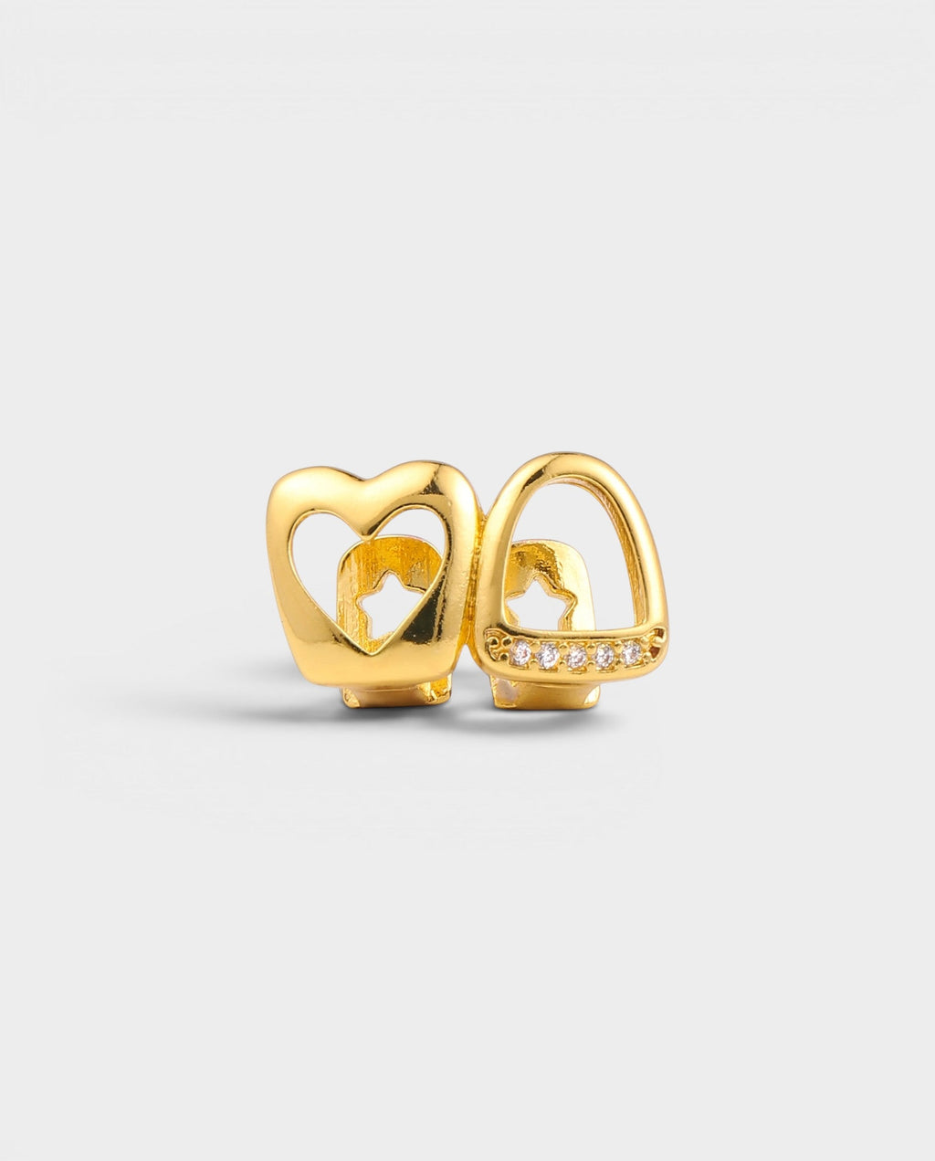 Crystal Heart Oval Double-Tooth Grill