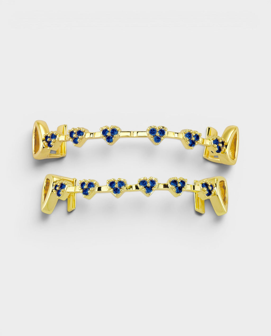Blue Crystal Heart Bar Tooth Grill Set