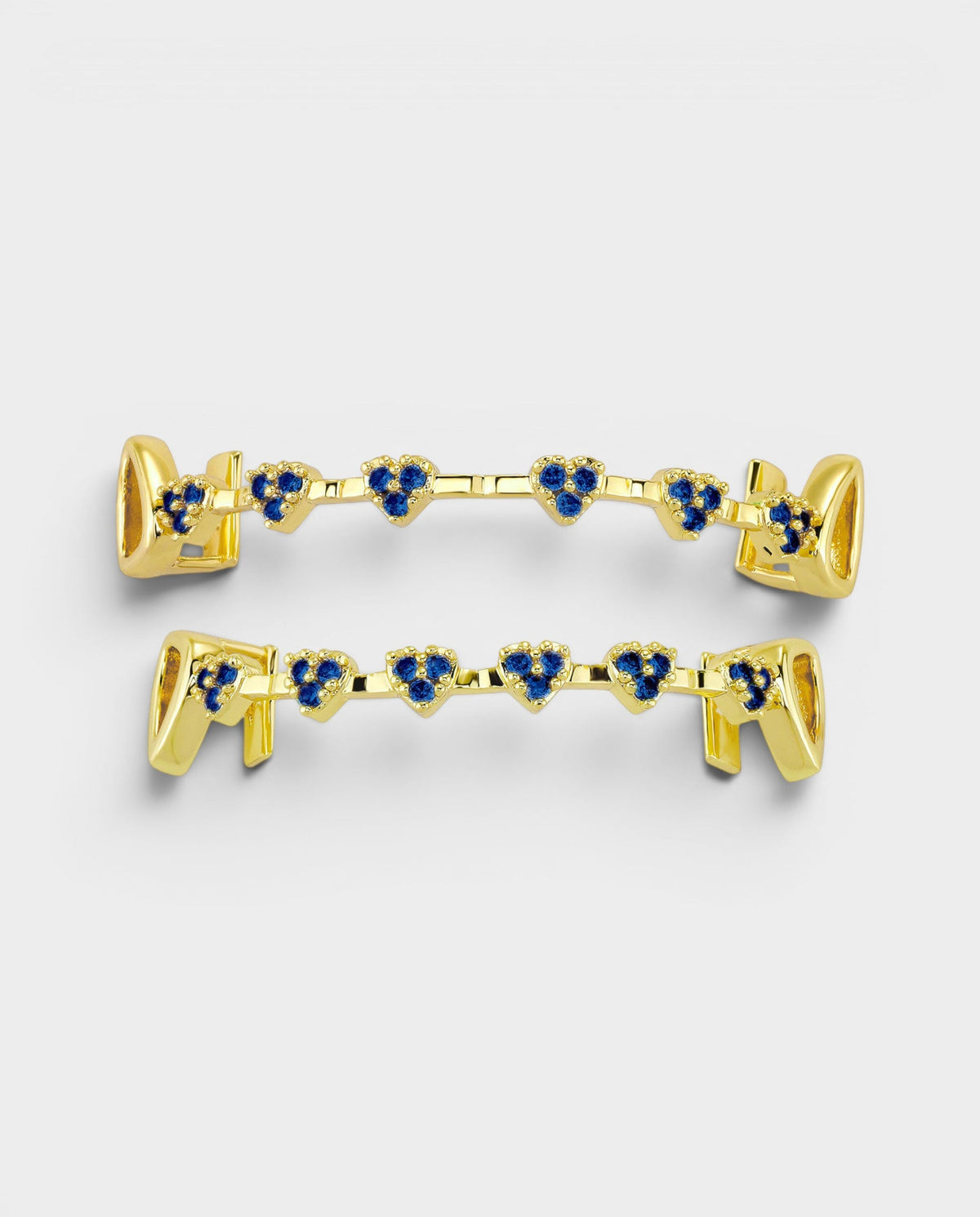 Blue Crystal Heart Bar Tooth Grill Set