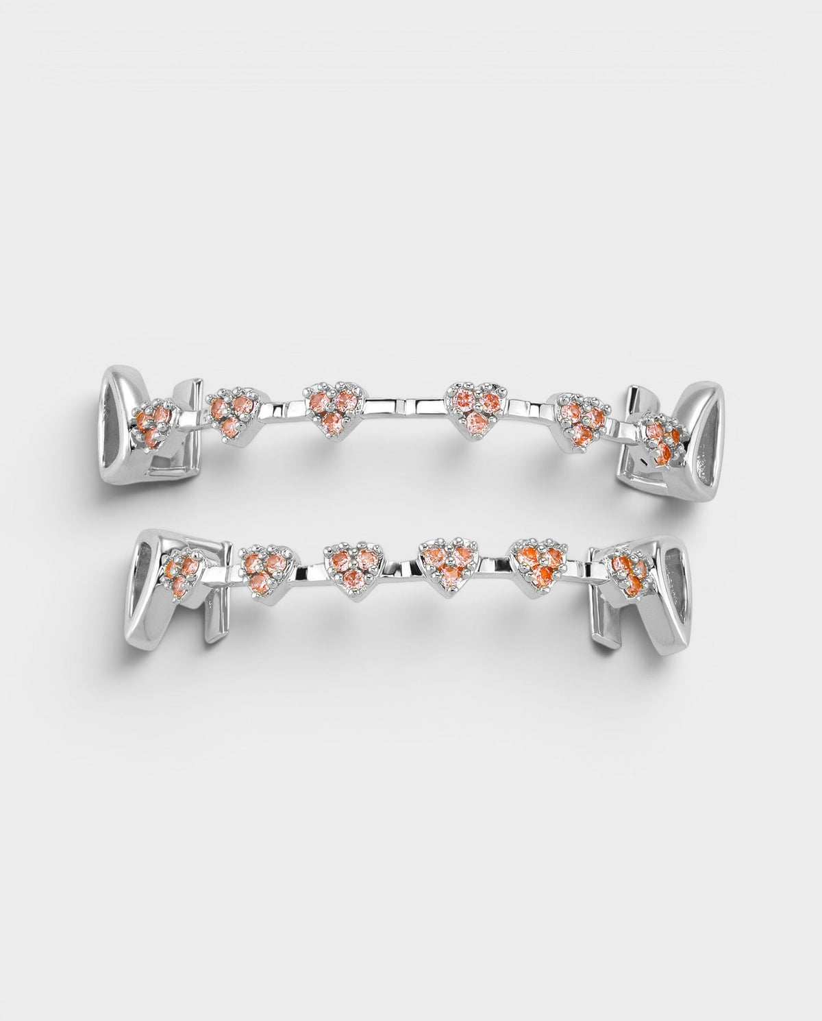 Pink Crystal Heart Bar Tooth Grill Set