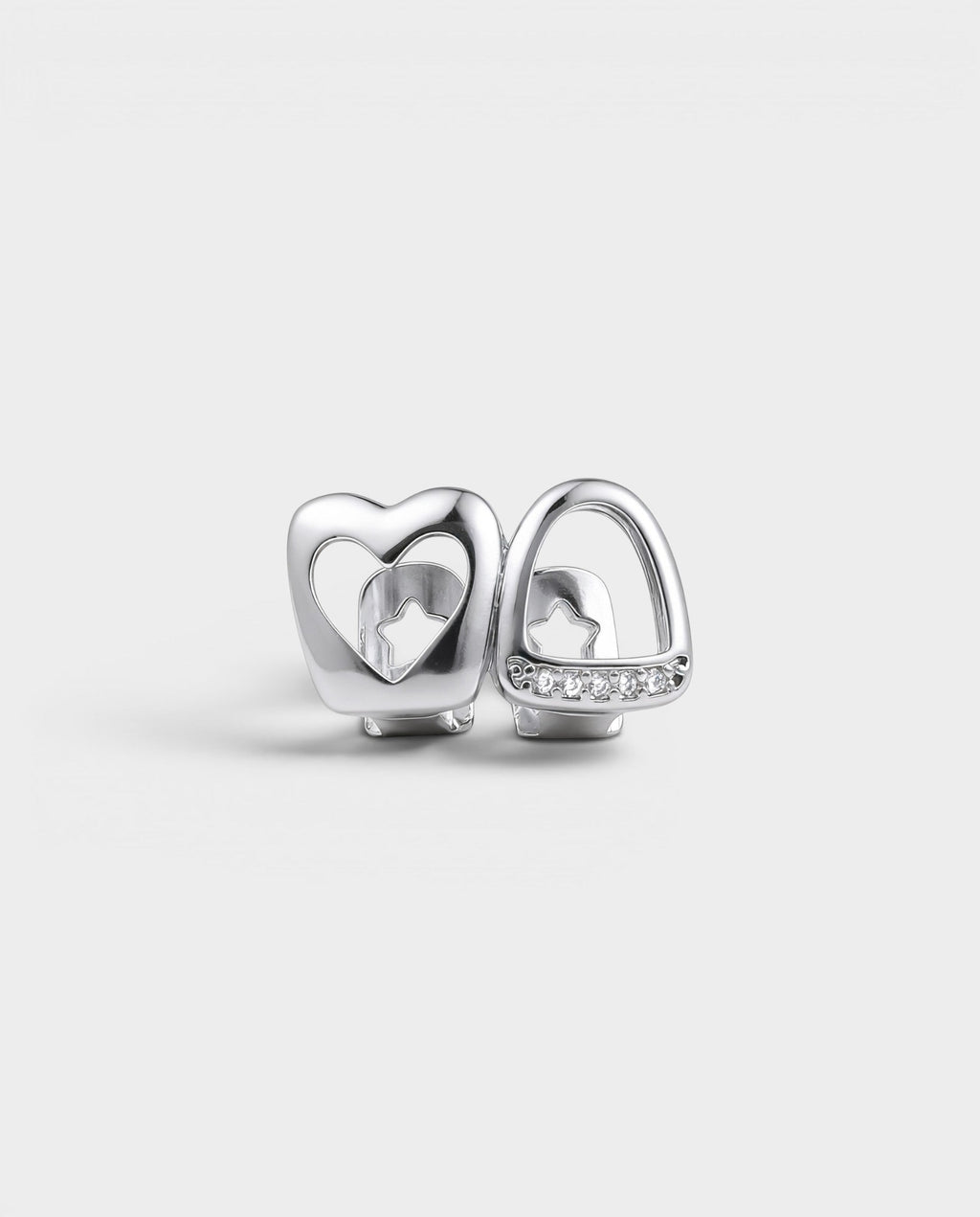 Crystal Heart Oval Double-Tooth Grill