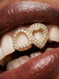 Crystal Pavé Heart Double-Tooth Grill