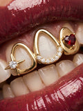 Crystal Star & Heart Triple-Tooth Grill