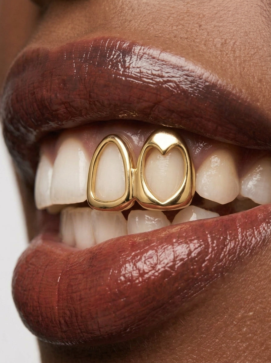 Polished Heart Double-Tooth Grill