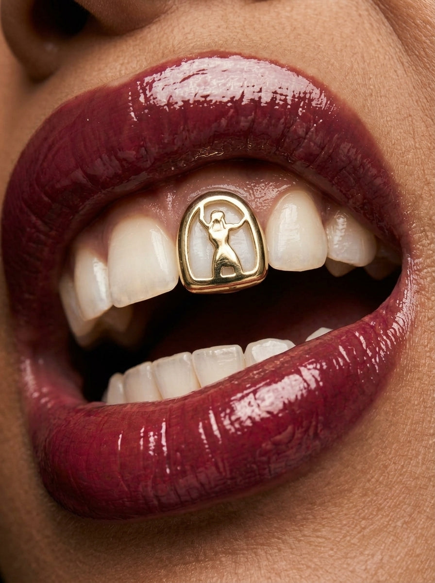Plated Sculpted Figure Tooth Grill