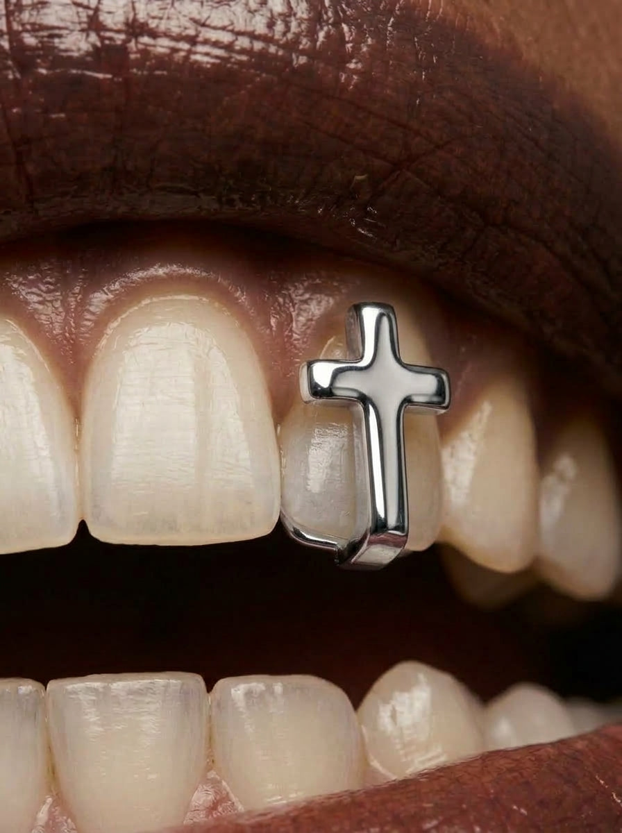Cross Charm Single-Tooth Grill