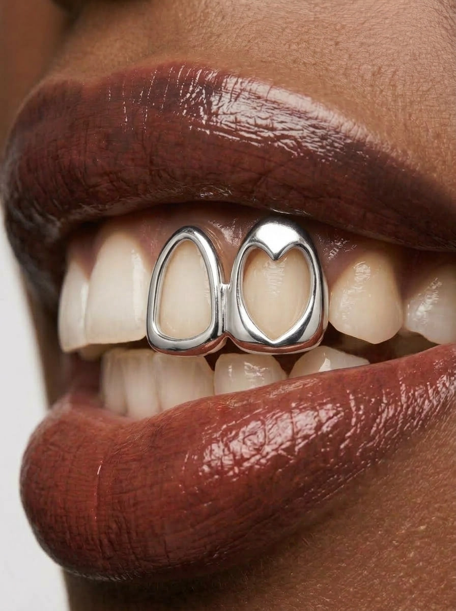 Polished Heart Double-Tooth Grill